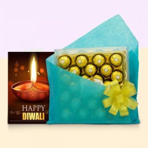 Frerro rochor chocolate box and diwali wishes card